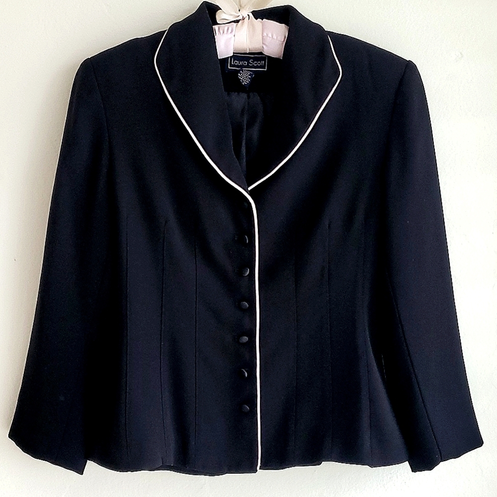 Laura Scott Blazer Black & Pink